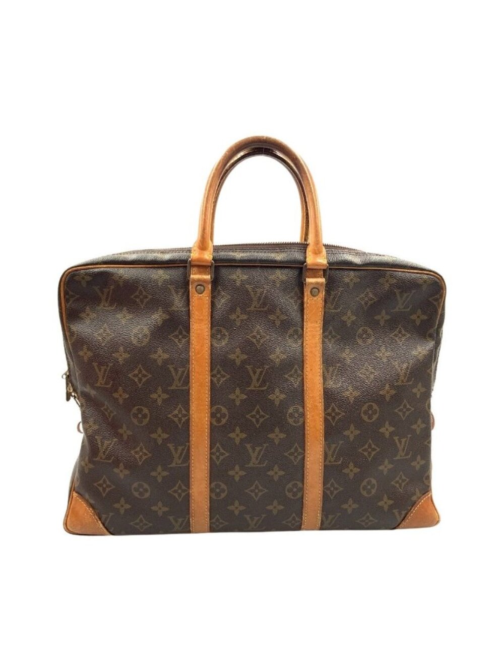 Louis Vuitton Monogram Porte Documents Voyage Business Bag Brown